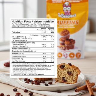 Délices sublimes - Widelicious | oat, date & raisin muffin mix | vegan, low sugar & high fiber