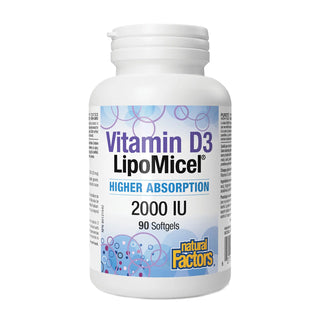 Natural factors - Lipomicel vitamin d3 2000 iu - 90 softgels