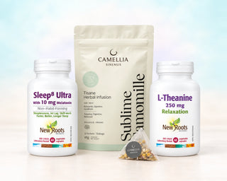 Sleep8 Ultra, L-Theanine 250 mg and Sublime Chamomile tea from The Wind-Down Bundle