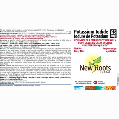 New roots - potassium iodide emergency 65 mg  60 comp