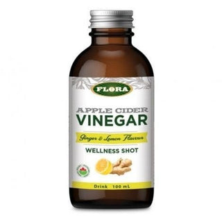 Vinaigre de cidre de pomme – Gingembre et arôme de citron -Flora Health -Gagné en Santé