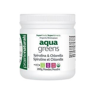 Aqua Greens | Spiruline et Chrorelle | Biologique -Prairie Naturals -Gagné en Santé