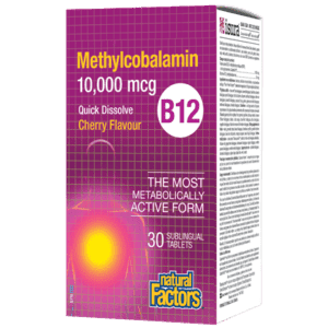 Méthylcobalamine B12 10 000 mcg - Dissolution rapide -Natural Factors -Gagné en Santé