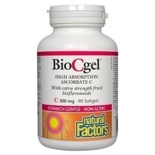 BioCgel™ 500 mg · Ascorbate C haute absorption -Natural Factors -Gagné en Santé