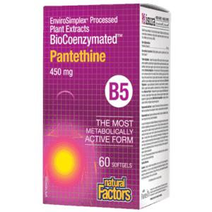 Natural factors - biocoenzyme pantethine 450mg - 90 sgels