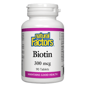 Biotine 300 mcg -Natural Factors -Gagné en Santé