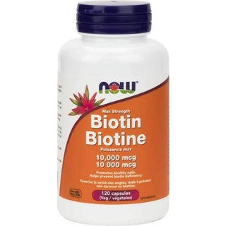 Now - biotin 10 mg 10,000 mcg max strength -120 vcaps