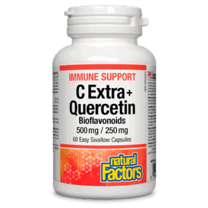 C Extra+ Quercétine 500 mg / 250 mg · Bioflavonoïdes -Natural Factors -Gagné en Santé
