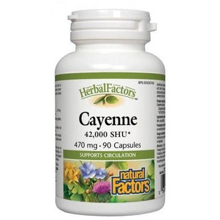 Cayenne - Soutient la circulation | HerbalFactors® -Natural Factors -Gagné en Santé