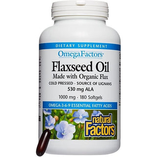 Natural factors - certified organic flaxseed oil 1000 mg | omegafactors®