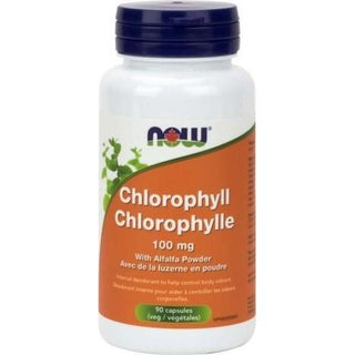 Chlorophylle 100 mg avec de la luzerne -NOW -Gagné en Santé