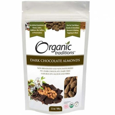 Dark Chocolate Almonds - Organic Traditions - Win in Health