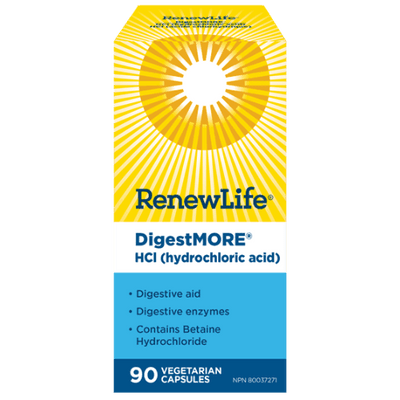 DigestMORE HCl (Acide Chlorhydrique) -Renew Life -Gagné en Santé