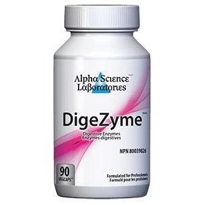 DigeZyme - Améliore la digestion (90 caps.) -Alpha Science -Gagné en Santé