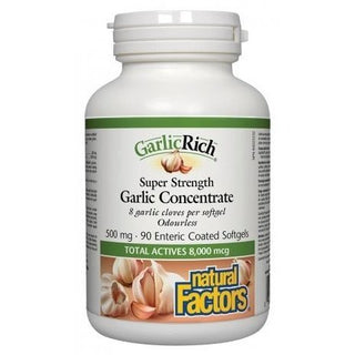 GarlicRich® UtraFort concentré d'ail 500 mg -Natural Factors -Gagné en Santé