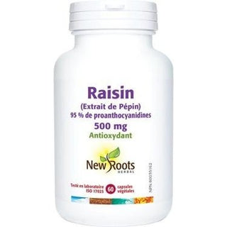 Extrait de pépins de raisin 500 mg -New Roots Herbal -Gagné en Santé