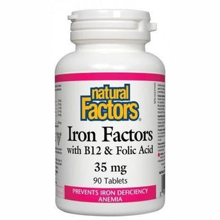 Natural factors - iron factors/b12/folic acid - 90 tabs