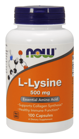 L-Lysine 500 mg -NOW -Gagné en Santé
