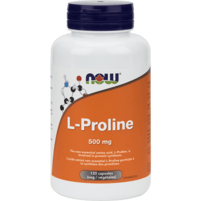 L-Proline 500 mg -NOW -Gagné en Santé