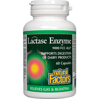 Natural factors - enzyme lactase - 60 caps