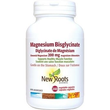Diglycinate de Magnésium 200 mg -New Roots Herbal -Gagné en Santé