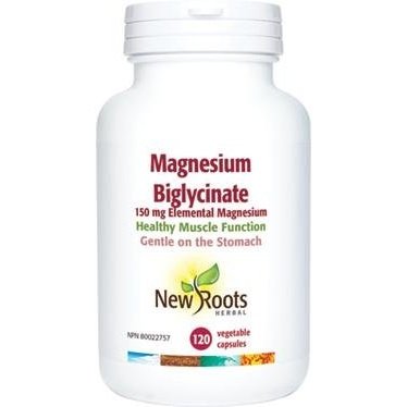 Magnésium Bisglycinate Plus 150 mg -New Roots Herbal -Gagné en Santé