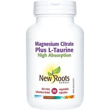 Magnésium Citrate Plus L-Taurine -New Roots Herbal -Gagné en Santé