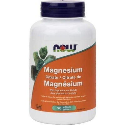 Citrate de Magnésium avec glycinate et malate 134 mg -NOW -Gagné en Santé