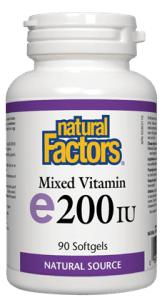 Vitamine E Mixte 200 UI -Natural Factors -Gagné en Santé