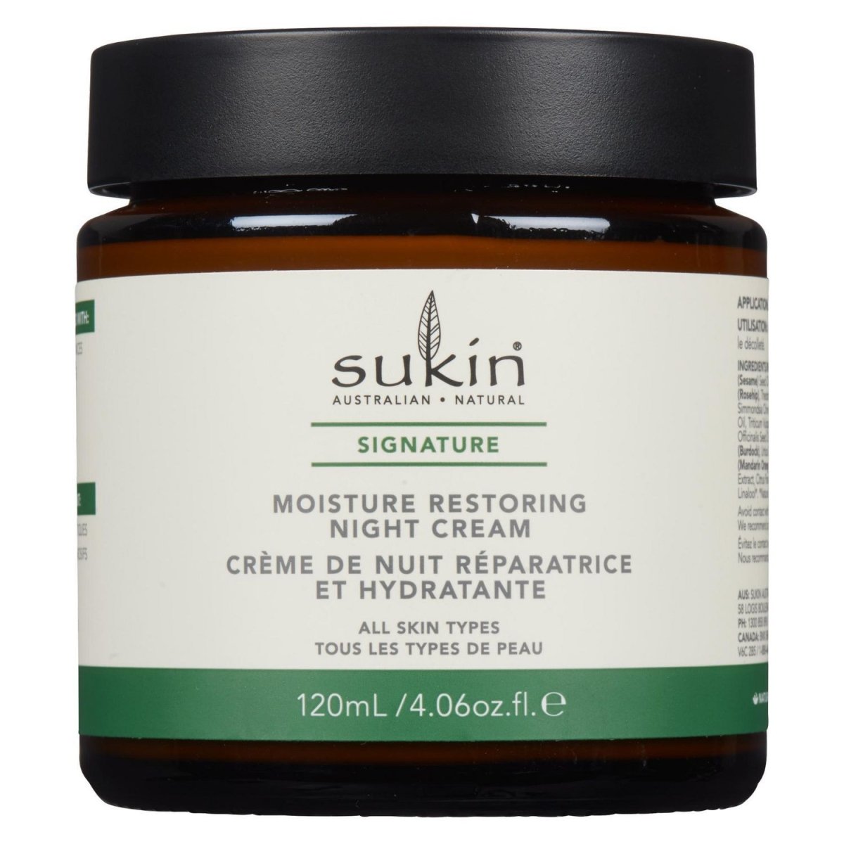Crème de nuit réparatrice et hydratante -Sukin Organics -Gagné en Santé