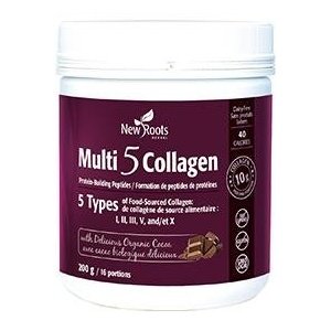 Multi 5 Collagène avec cacao biologique délicieux -New Roots Herbal -Gagné en Santé