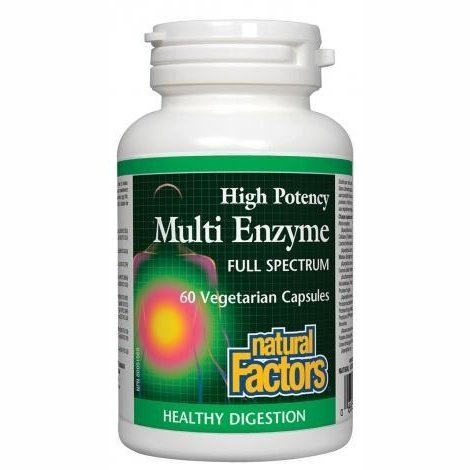 Natural factors Multi Enzymes Hi Potency, 60 veg capsules