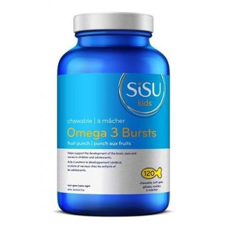 Sisu - omega 3 bursts - chewable fish for kids fruit punch 120 sgels