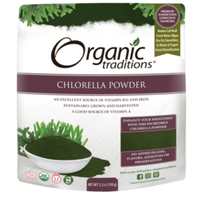 Organic Chlorella Powde -Organic Traditions -Gagné en Santé