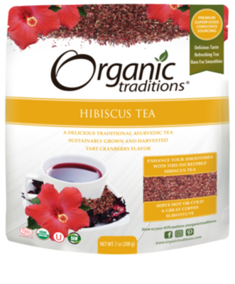 Organic Hibiscus Tea Cut -Organic Traditions -Gagné en Santé