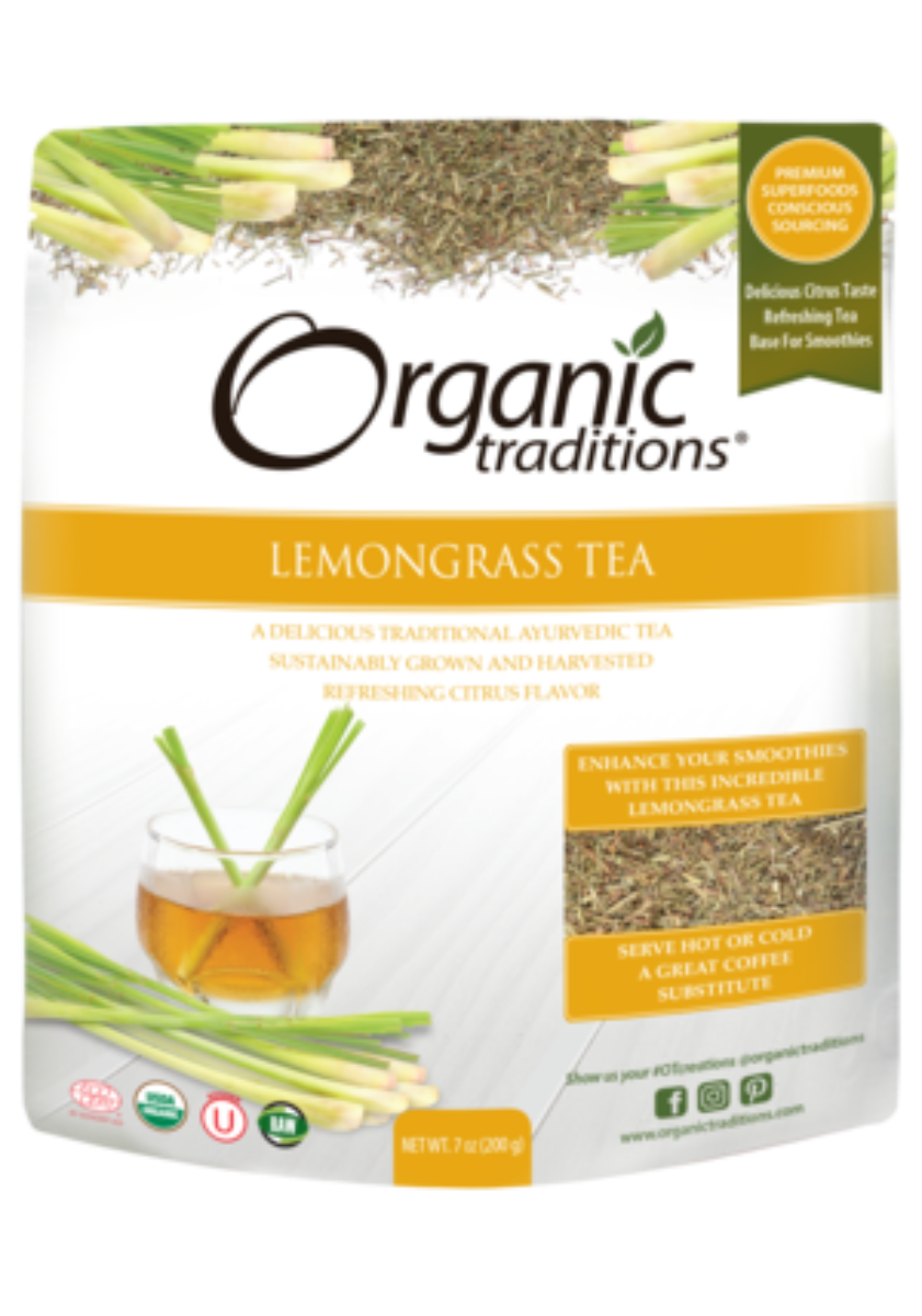 Organic Lemongrass Tea Cut -Organic Traditions -Gagné en Santé