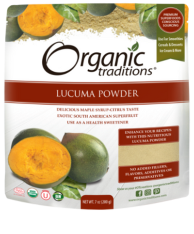 Organic Lucuma poudre -Organic Traditions -Gagné en Santé