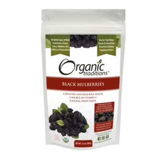 Organic traditions - dried black mulberries - 227g