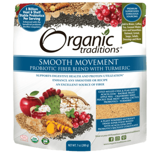 Organic traditions - probiotic smooth movement fiber blend with turmeric 200 g