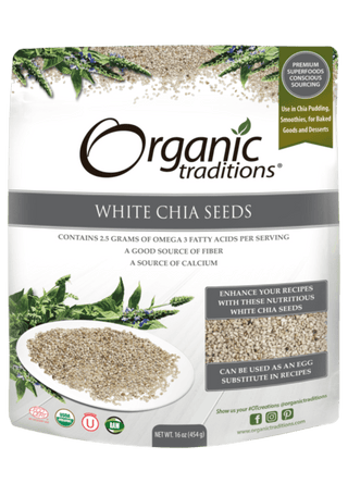 Organic tradtions - white whole chia seeds - 454 g