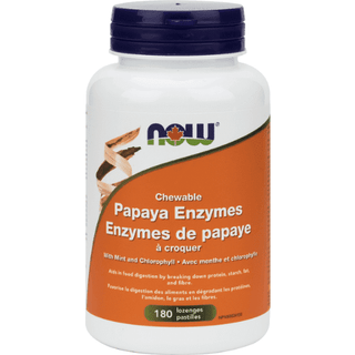 Now - papaya enzymes - 180 lozenges