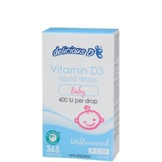 Platinum Delicious D Vitamin D3 Liquid 400 IU per drop