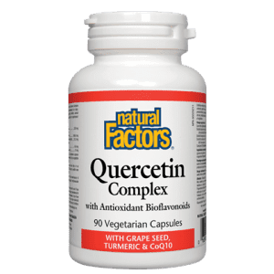 Complexe de quercétine avec pépin de raisin, curcuma et CoQ10 -Natural Factors -Gagné en Santé