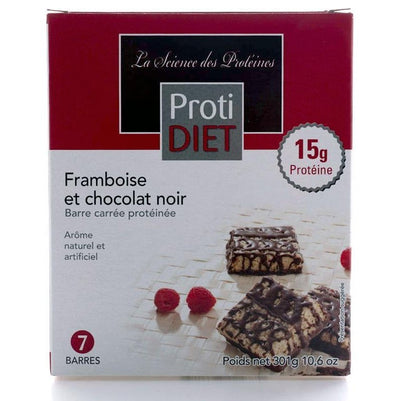 Barre Carré Framboise et Chocolat Noir -Proti diet -Gagné en Santé