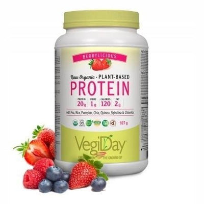 Raw Organic Plant-Based Protein Berry - VegiDay - Win in Health
