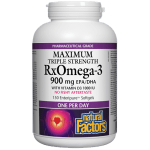 RxOmega-3 with Vitamin D3 1000 IU - Natural Factors - Win in Health