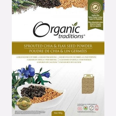 Sprouted Chia & Flax Seed Powder - Organic Traditions - Win in Health