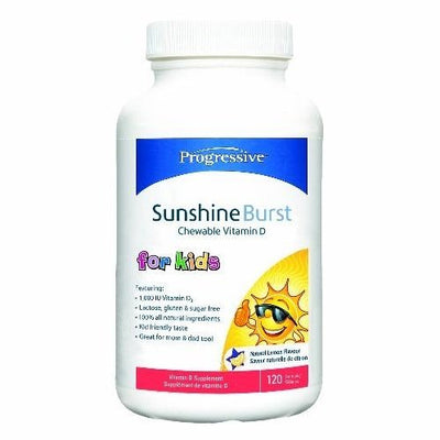 Vitamine D pour enfants Sunshine Burst - Citron -Progressive Nutritional -Gagné en Santé