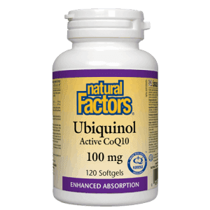Ubiquinol Active CoQ10 100 mg -Natural Factors -Gagné en Santé