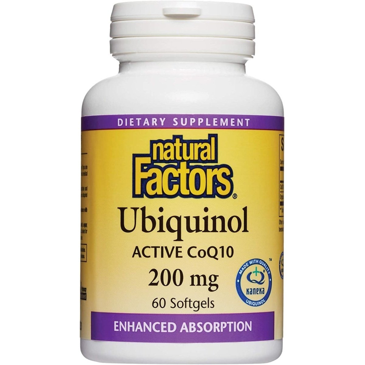 Ubiquinol Active CoQ10 -Natural Factors -Gagné en Santé